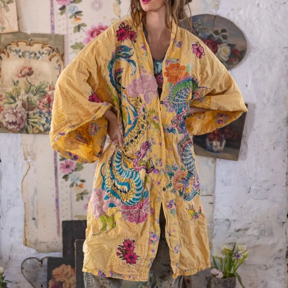🐉NWT MAGNOLIA PEARL Dragon Romani Kimono🐉 - Picture 1 of 12